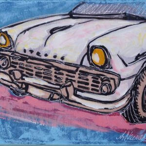 Antique Car Painting on Reclaimed Wood (9x10 inches)